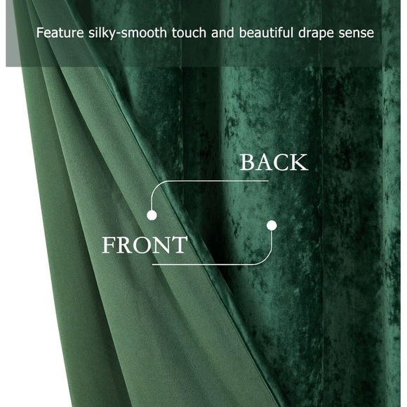 Elegant Green Velvet Curtain set - Picture 4 of 16